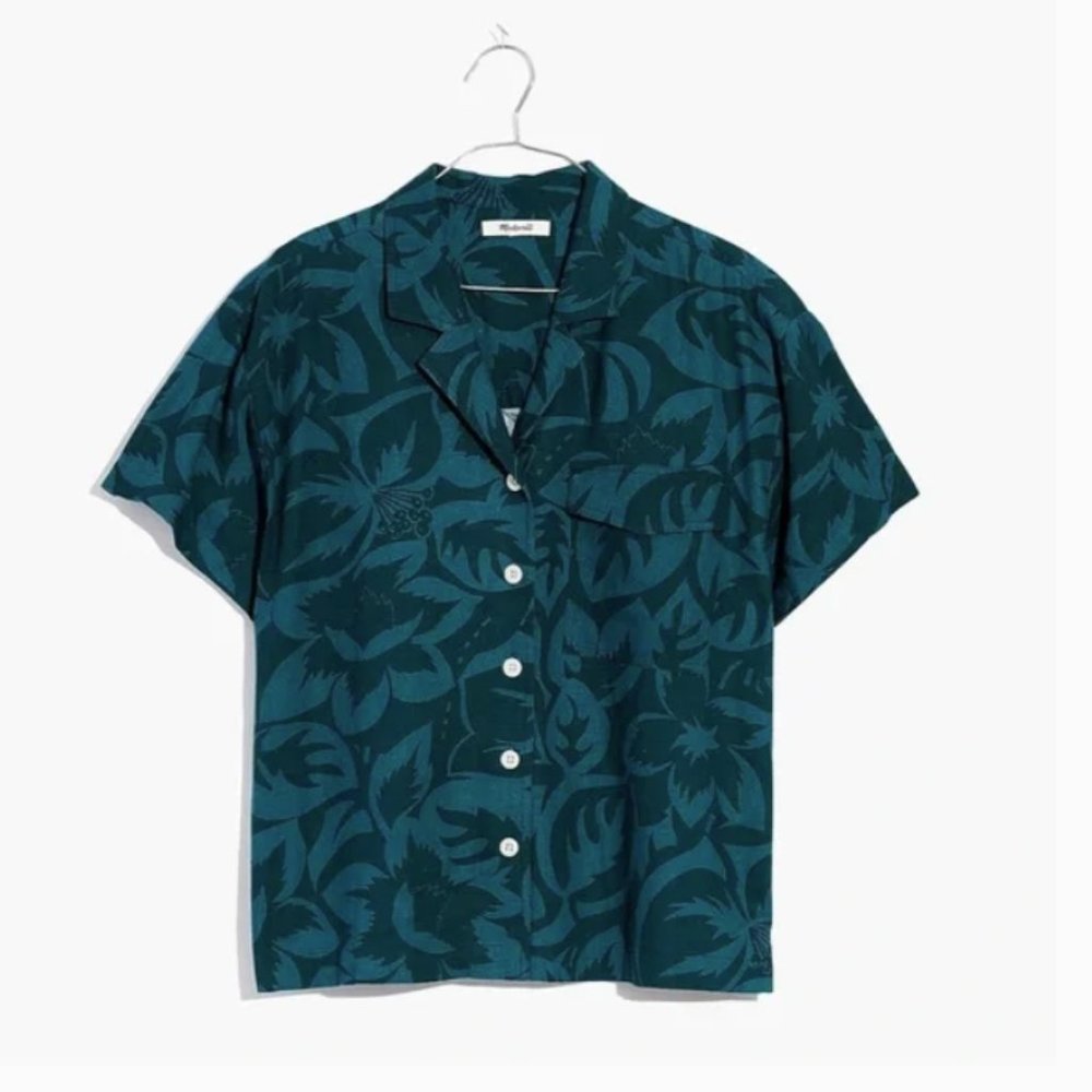 EUC Madewell Linen-Blend Camp Shirt in Tropicale Floral
